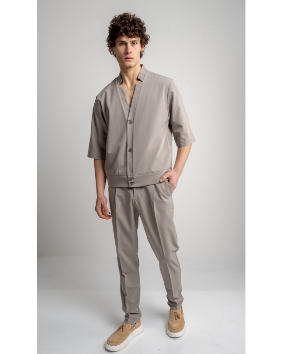 Πουκάμισο Vittorio Benito μπεζ OVERSHIRT