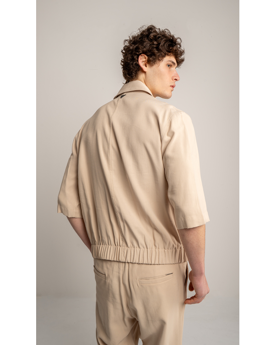 Πουκαμίσα Vittorio Crosseto μπεζ OVERSHIRT