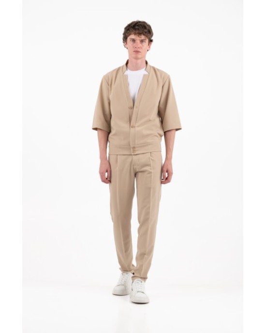 Πουκάμισο Vittorio Benito μπεζ OVERSHIRT