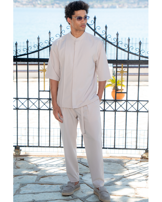 Πουκαμίσα Vittorio Boretto μπεζ OVERSHIRT