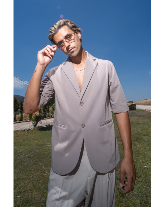 Πουκαμίσα Vittorio Damiano μπεζ OVERSHIRT