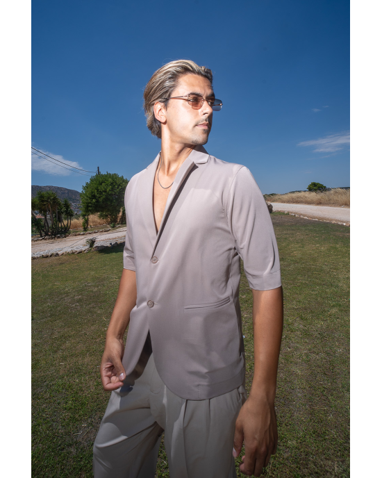 Πουκαμίσα Vittorio Damiano μπεζ OVERSHIRT