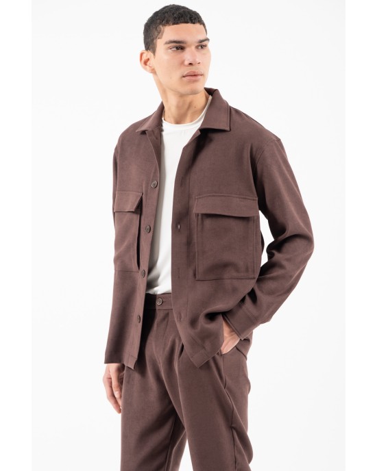 Overshirt Vittorio Arezzio καφέ OVERSHIRT