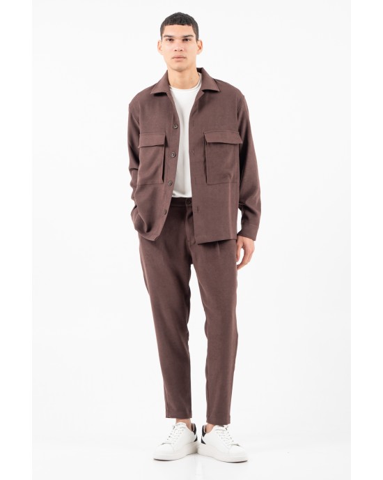 Overshirt Vittorio Arezzio καφέ OVERSHIRT