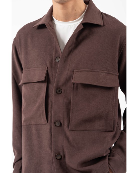 Overshirt Vittorio Arezzio καφέ OVERSHIRT
