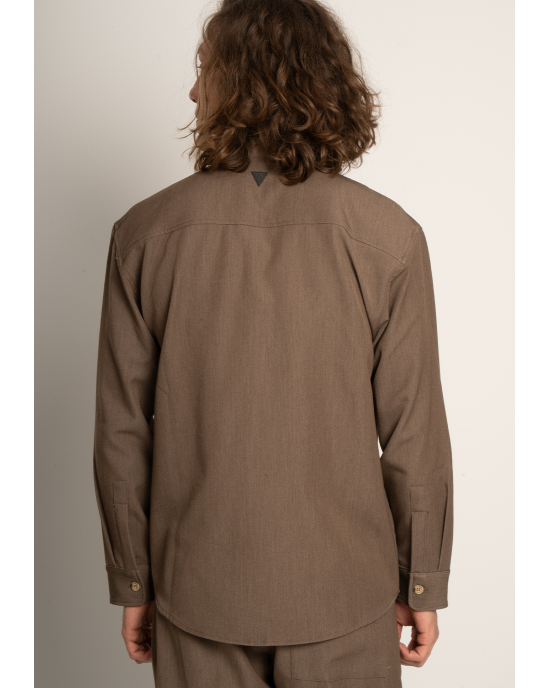 Πουκάμισα Vittorio City καφέ OVERSHIRT