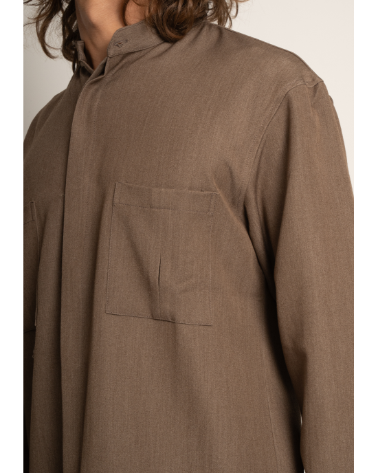 Πουκάμισα Vittorio City καφέ OVERSHIRT