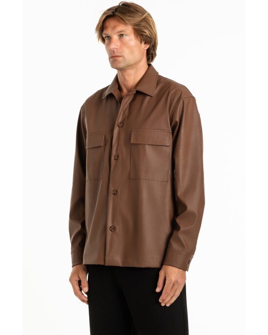 Πουκάμισο Vittorio Jimy ταμπά OVERSHIRT