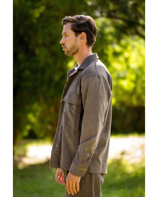 Overshirt Vittorio Arezzio καφέ OVERSHIRT
