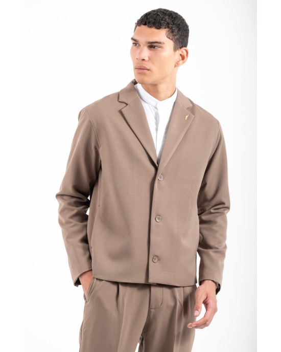 Πουκαμίσα Vittorio Pescara καφέ OVERSHIRT