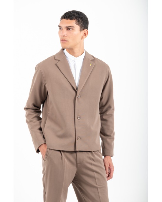 Πουκαμίσα Vittorio Pescara καφέ OVERSHIRT