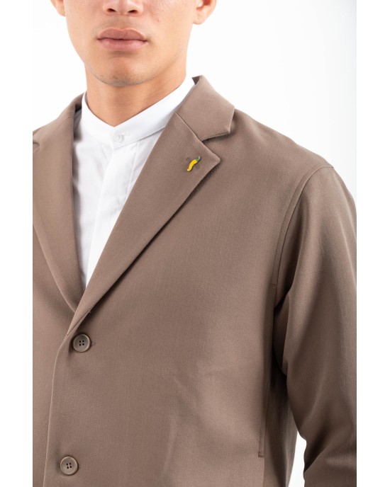 Πουκαμίσα Vittorio Pescara καφέ OVERSHIRT