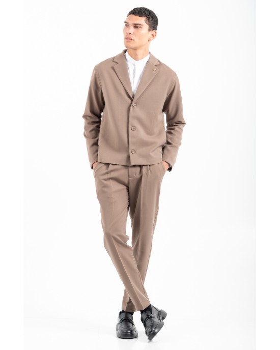 Πουκαμίσα Vittorio Pescara καφέ OVERSHIRT