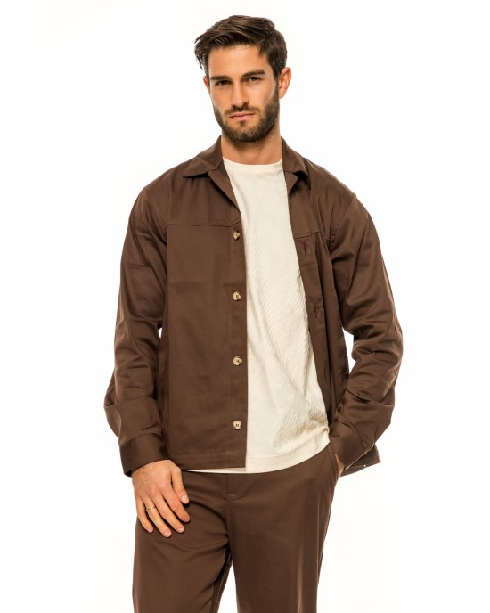 Overshirt Vittorio Saletto καφέ OVERSHIRT Overshirt Vittorio Saletto καφέ OVERSHIRT