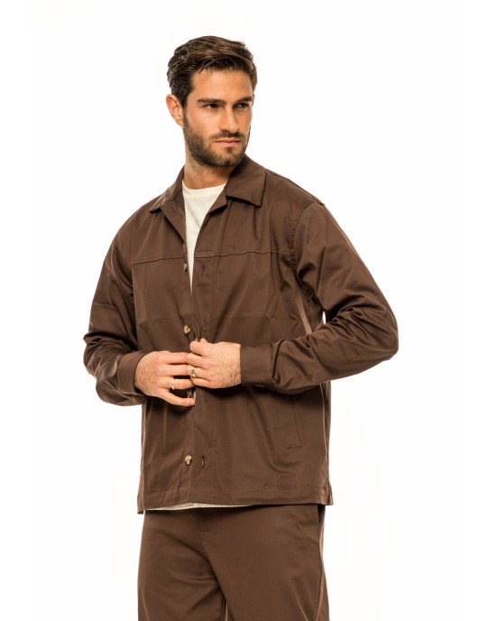 Overshirt Vittorio Saletto καφέ OVERSHIRT Overshirt Vittorio Saletto καφέ OVERSHIRT