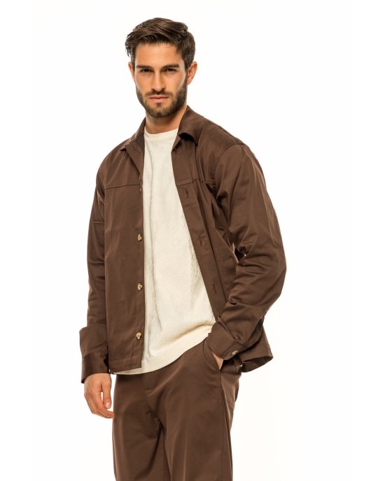 Overshirt Vittorio Saletto καφέ OVERSHIRT Overshirt Vittorio Saletto καφέ OVERSHIRT