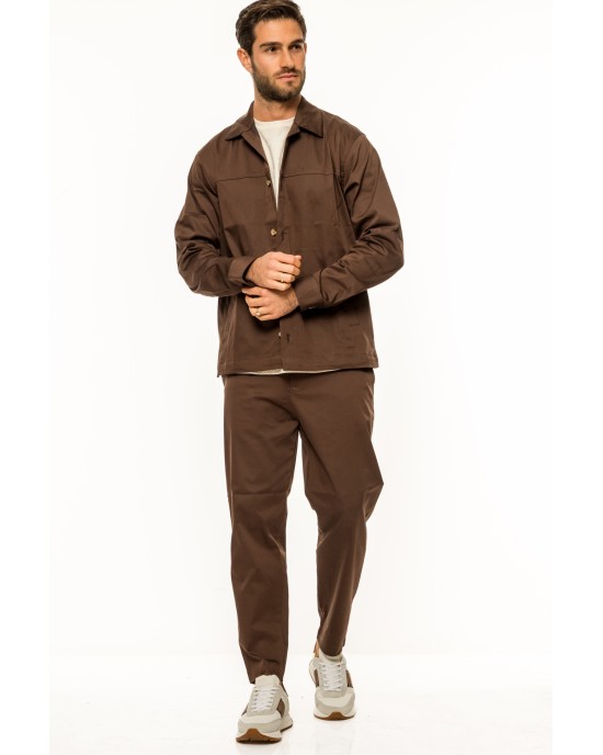 Overshirt Vittorio Saletto καφέ OVERSHIRT Overshirt Vittorio Saletto καφέ OVERSHIRT