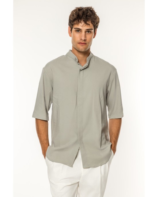 Πουκάμισο Vittorio Santo γκρι OVERSHIRT