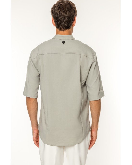 Πουκάμισο Vittorio Santo γκρι OVERSHIRT