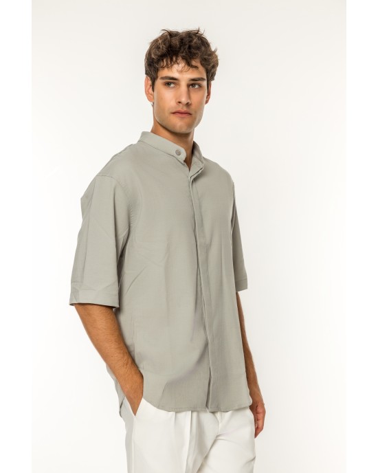 Πουκάμισο Vittorio Santo γκρι OVERSHIRT
