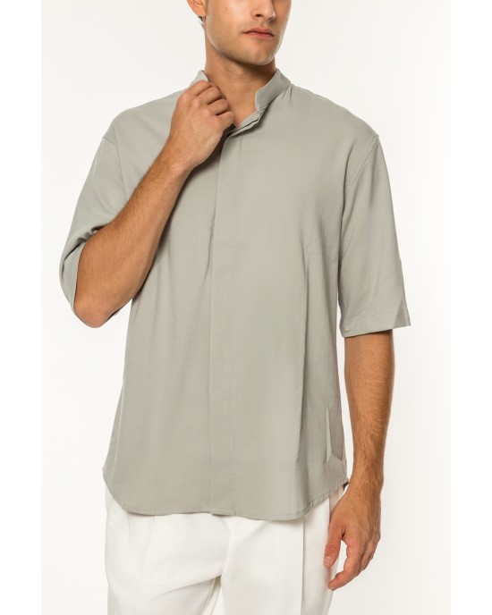 Πουκάμισο Vittorio Santo γκρι OVERSHIRT