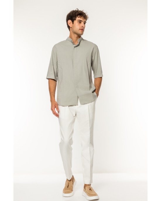 Πουκάμισο Vittorio Santo γκρι OVERSHIRT