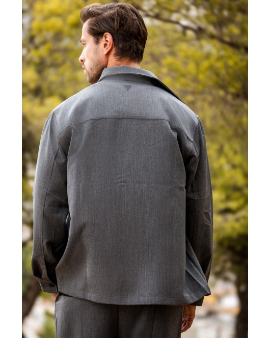 Πουκαμίσα Vittorio Barezzi γκρι OVERSHIRT