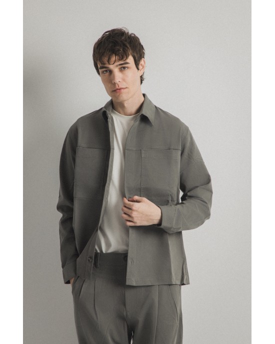 Overshirt Vittorio Primo γκρι OVERSHIRT