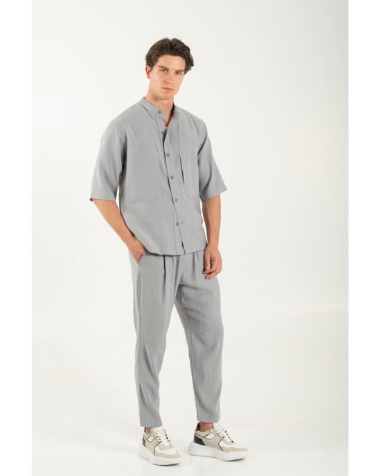 Πουκαμίσα Vittorio Capri γκρι OVERSHIRT