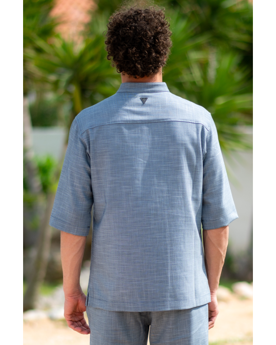 Πουκαμίσα Vittorio Bosa γαλάζια OVERSHIRT