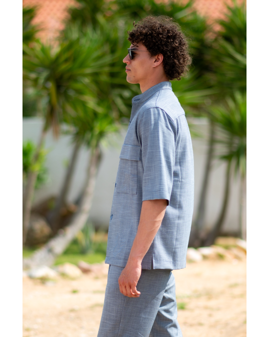 Πουκαμίσα Vittorio Bosa γαλάζια OVERSHIRT