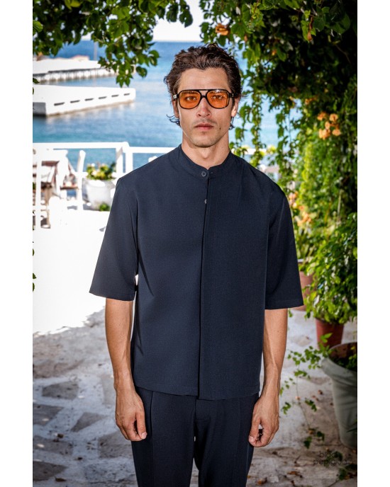 Πουκαμίσα Montavero μπλε OVERSHIRT