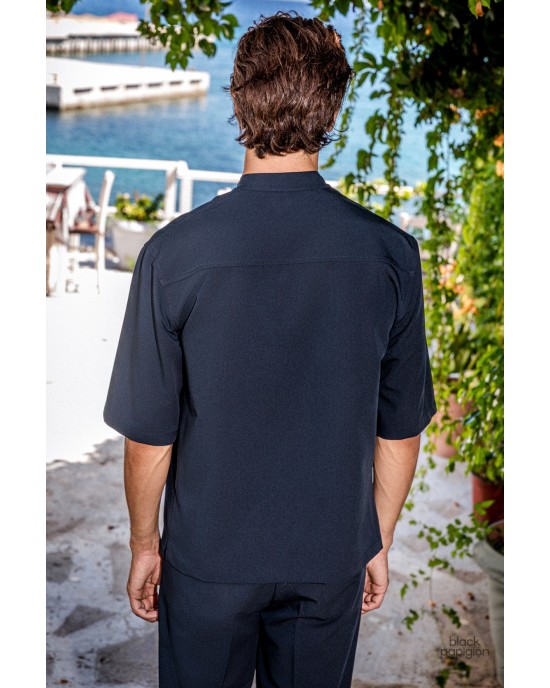 Πουκαμίσα Montavero μπλε OVERSHIRT