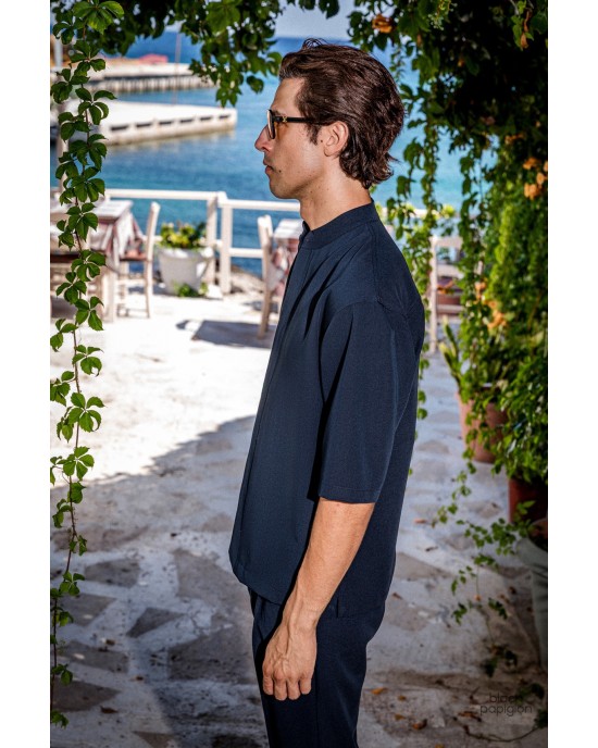 Πουκαμίσα Montavero μπλε OVERSHIRT
