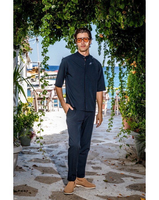Πουκαμίσα Montavero μπλε OVERSHIRT
