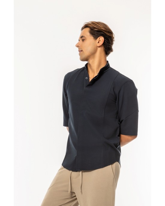 Πουκάμισο Vittorio Agrate μπλε OVERSHIRT