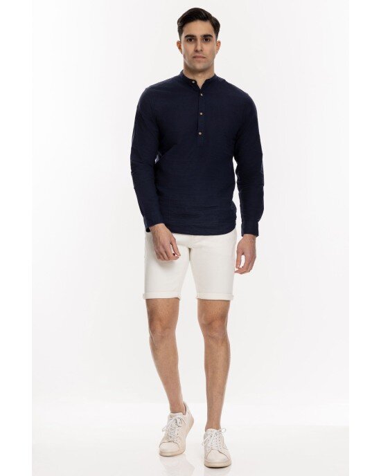 Πουκαμίσα Jack N Jones μπλε ΜΑΚΡΥΜΑΝΙΚΕΣ