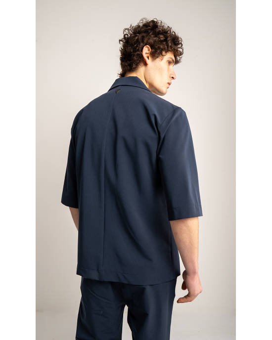 Πουκαμίσα Vittorio Angelo μπλε OVERSHIRT