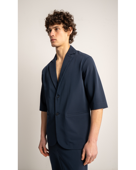 Πουκαμίσα Vittorio Angelo μπλε OVERSHIRT