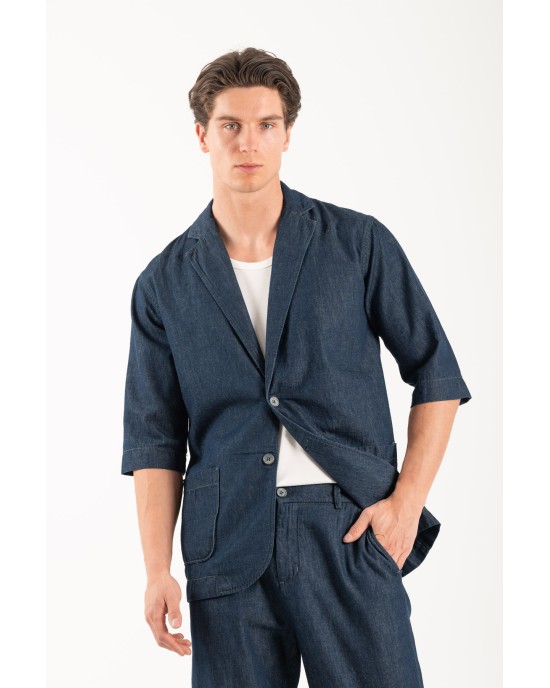Πουκαμίσα Vittorio Vieste μπλε OVERSHIRT