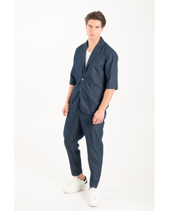 Πουκαμίσα Vittorio Vieste μπλε OVERSHIRT