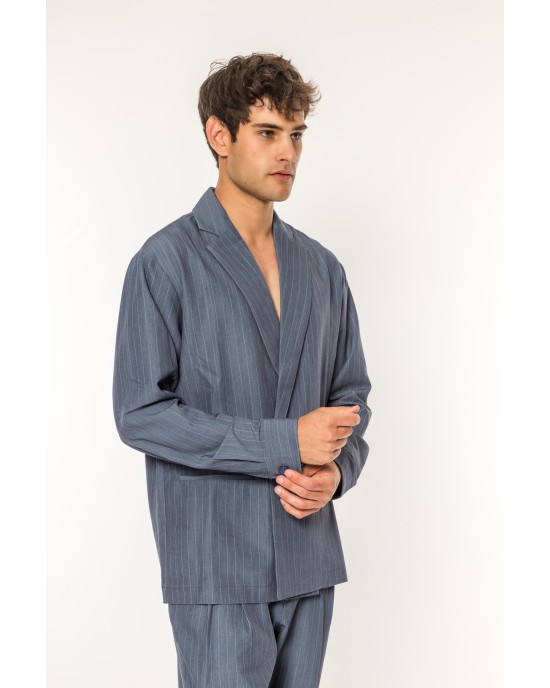 Πουκαμίσα Vittorio Genova μπλε OVERSHIRT
