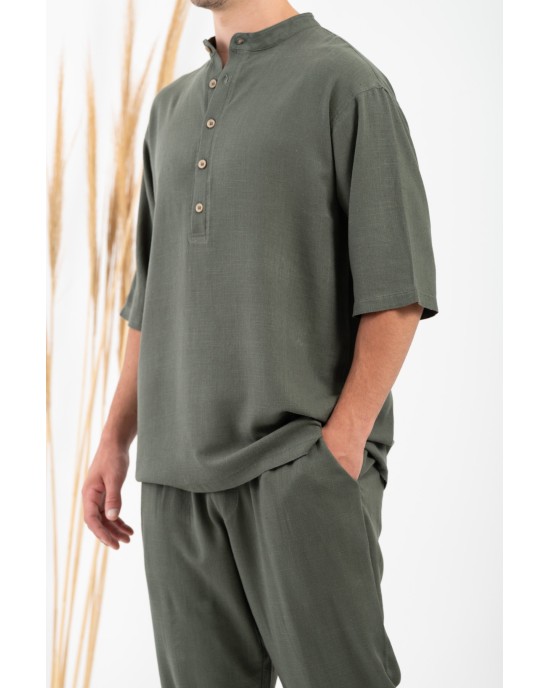 Πουκάμισα Vittorio Spiaggia πράσινο OVERSHIRT