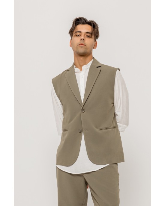 Πουκαμίσα Vittorio Salvo χακί OVERSHIRT