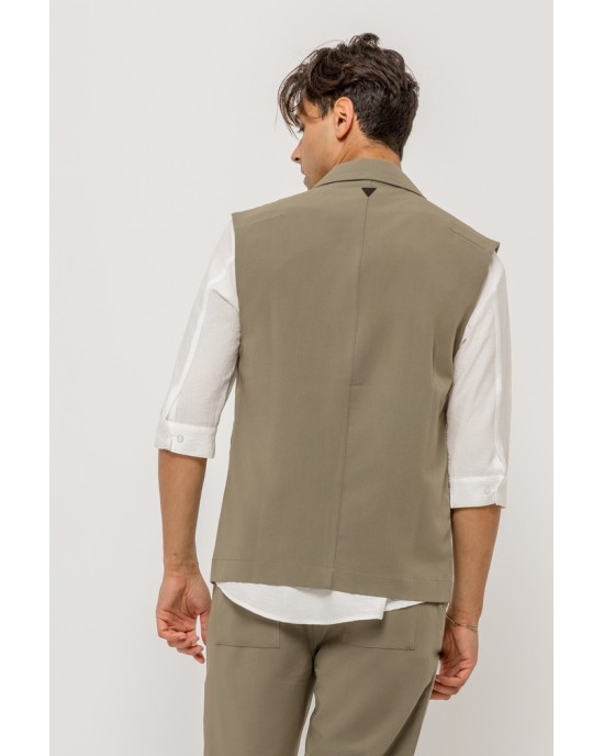 Πουκαμίσα Vittorio Salvo χακί OVERSHIRT
