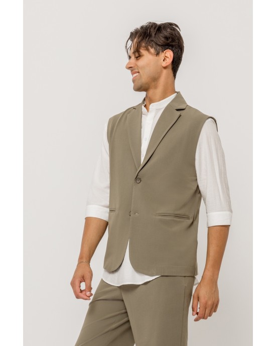 Πουκαμίσα Vittorio Salvo χακί OVERSHIRT