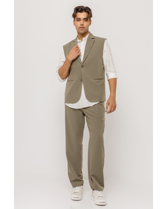Πουκαμίσα Vittorio Salvo χακί OVERSHIRT