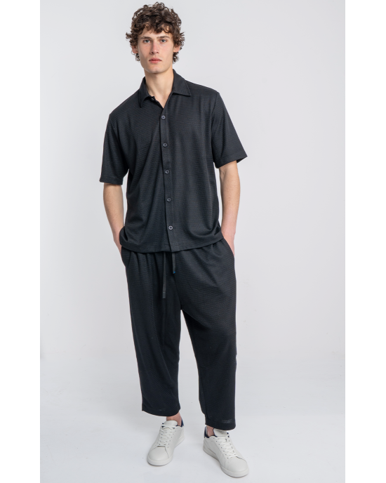 Πουκαμίσα Diverse μαύρη OVERSHIRT