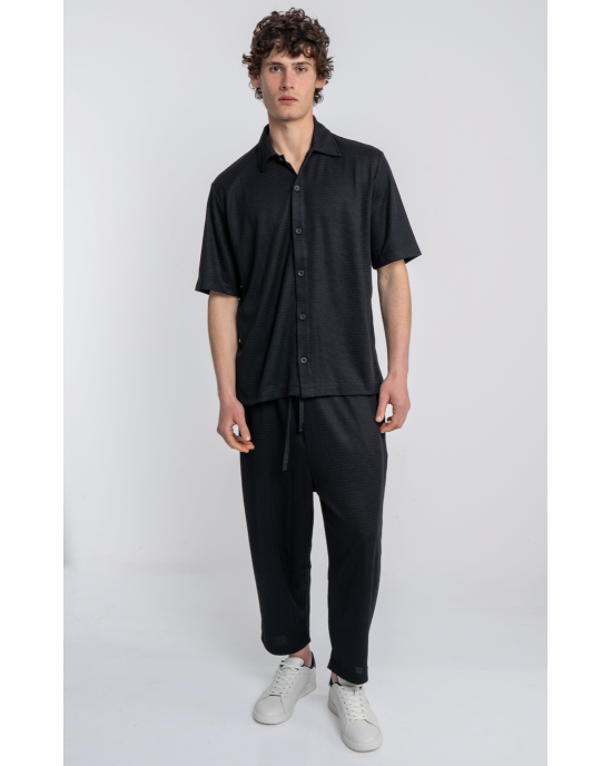 Πουκαμίσα Diverse μαύρη OVERSHIRT