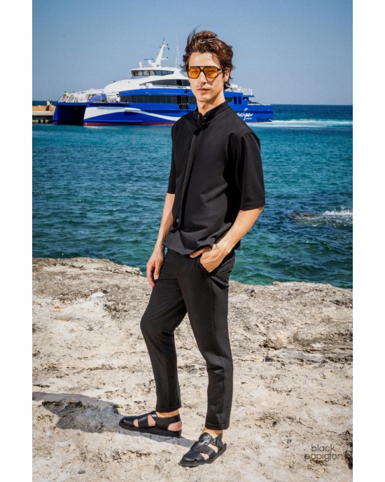 Πουκαμίσα Montavero μαύρο OVERSHIRT